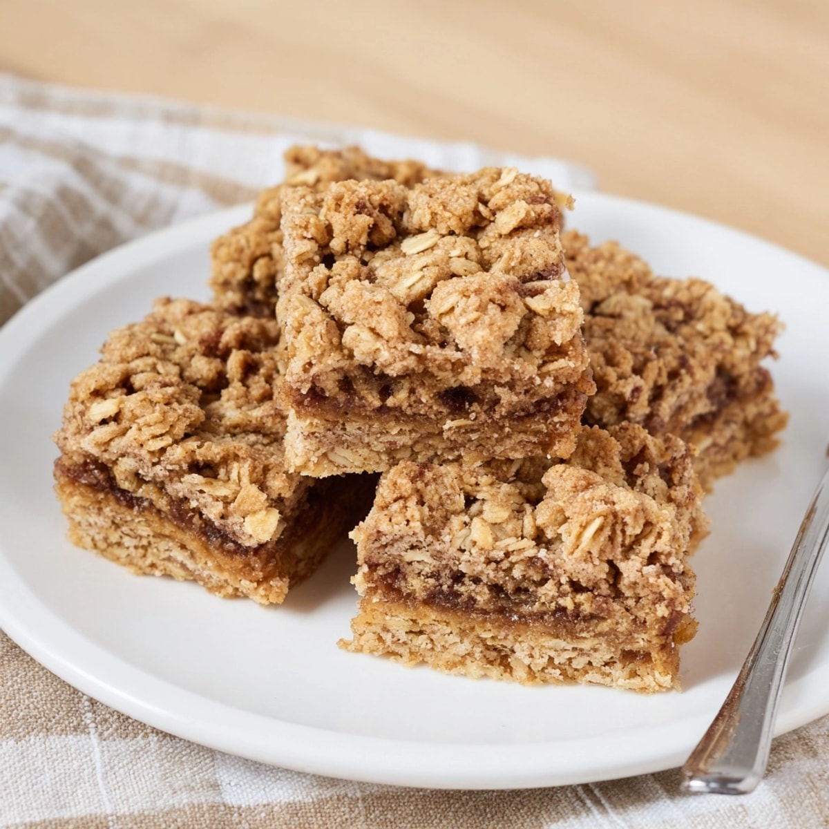 Warm, chewy Cinnamon Swirl Oatmeal Blondies cooling on a wire rack—a delicious, easy treat.