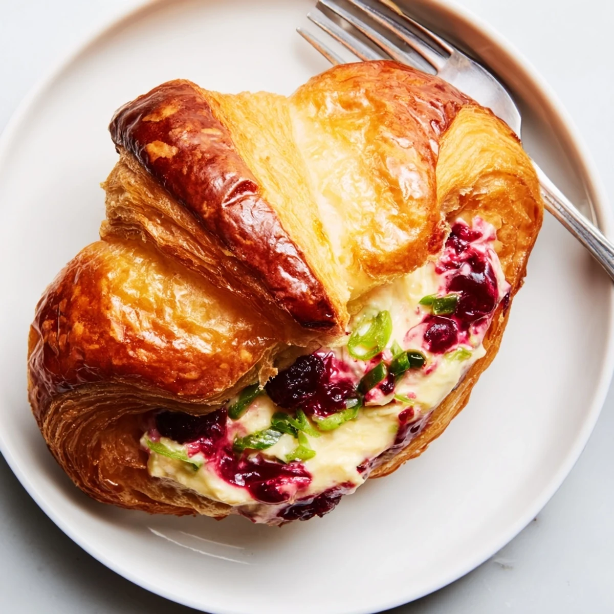 Flaky croissants bursting with cranberry jalapeño dip, perfect for holiday gatherings.  