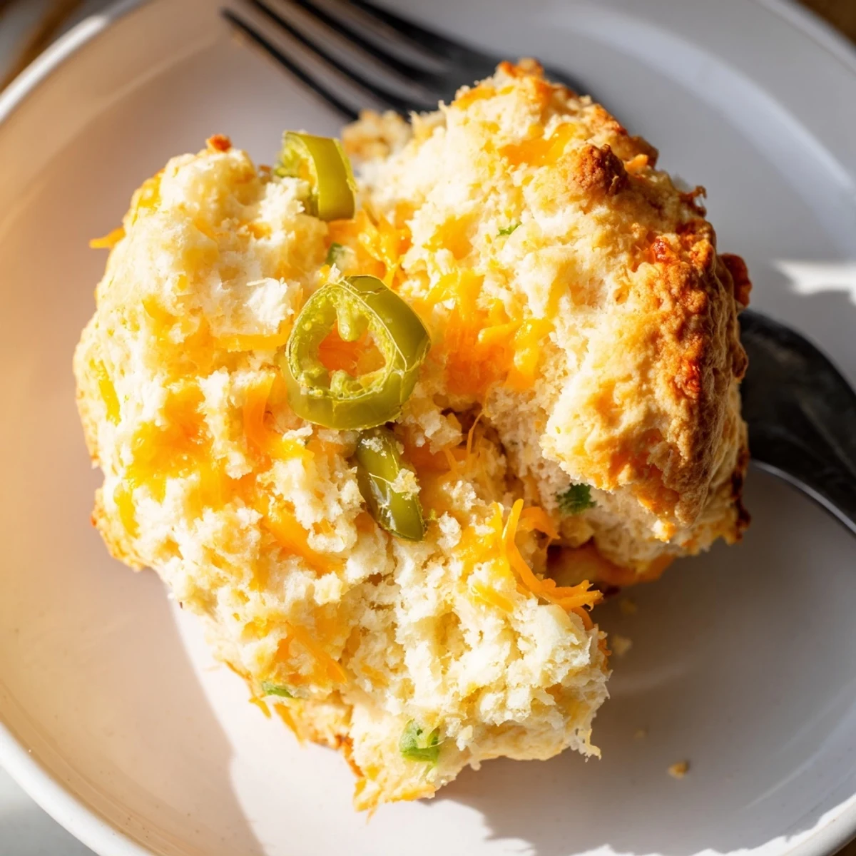 Gooey Cheesy Jalapeño Chaos Cake Scones, fresh out of the oven, invitingly golden brown. 