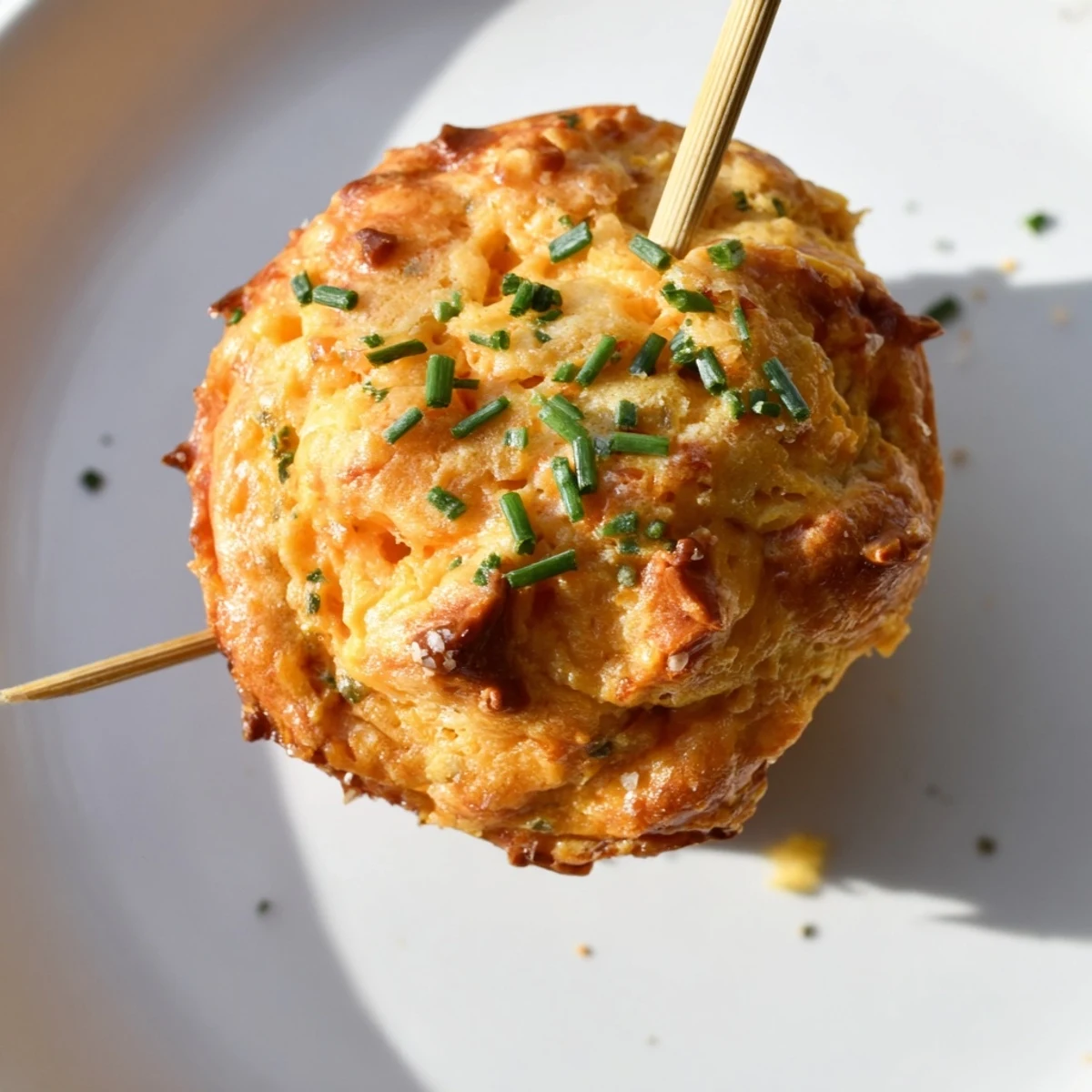 Savory Buffalo Ranch Pretzel Drop Muffin Pops with a crunchy pretzel topping.  