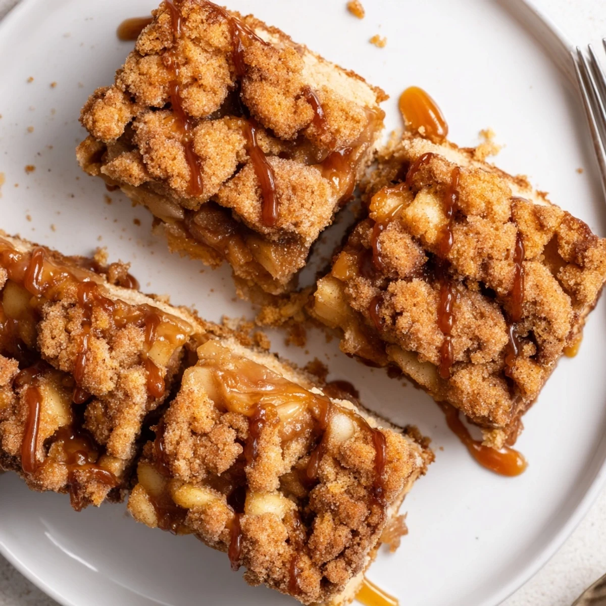 Warm layers of biscuit, caramel, and apple filling in delicious Churro Bars.  