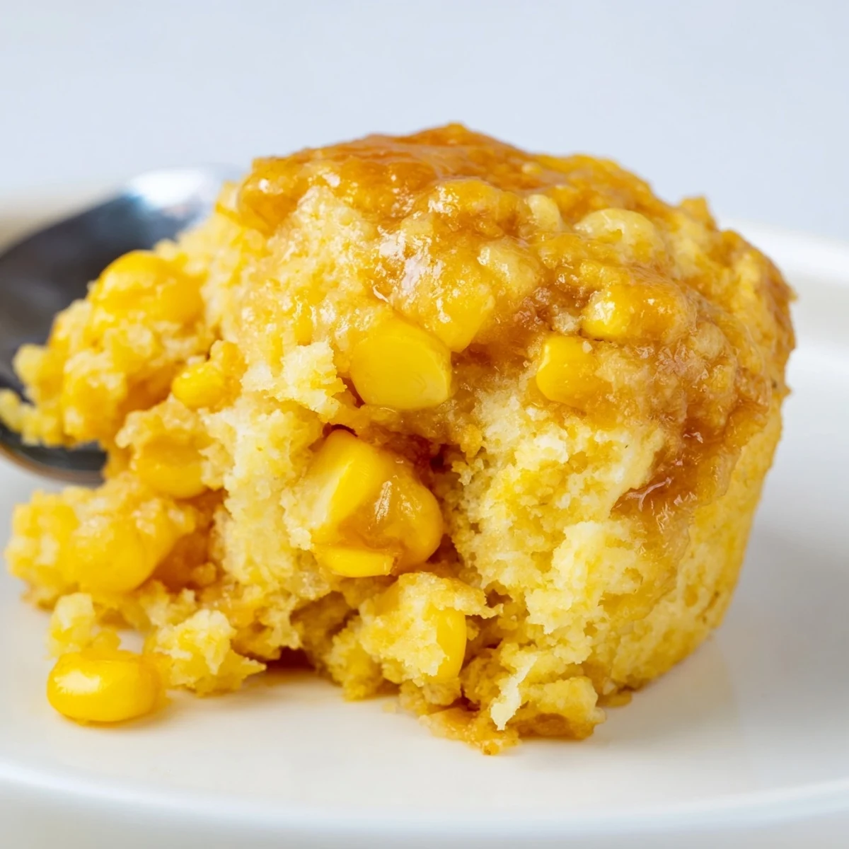 Tender Maple Bourbon Sweet Corn Biscuit Muffins fresh from the oven, golden and flaky.  