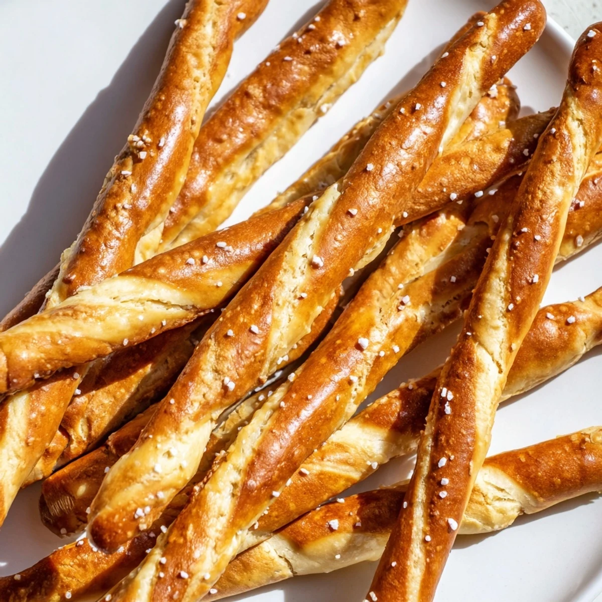 Golden brown Cream Soda Cheesy Pretzel Biscuit Sticks served with dipping sauce.  