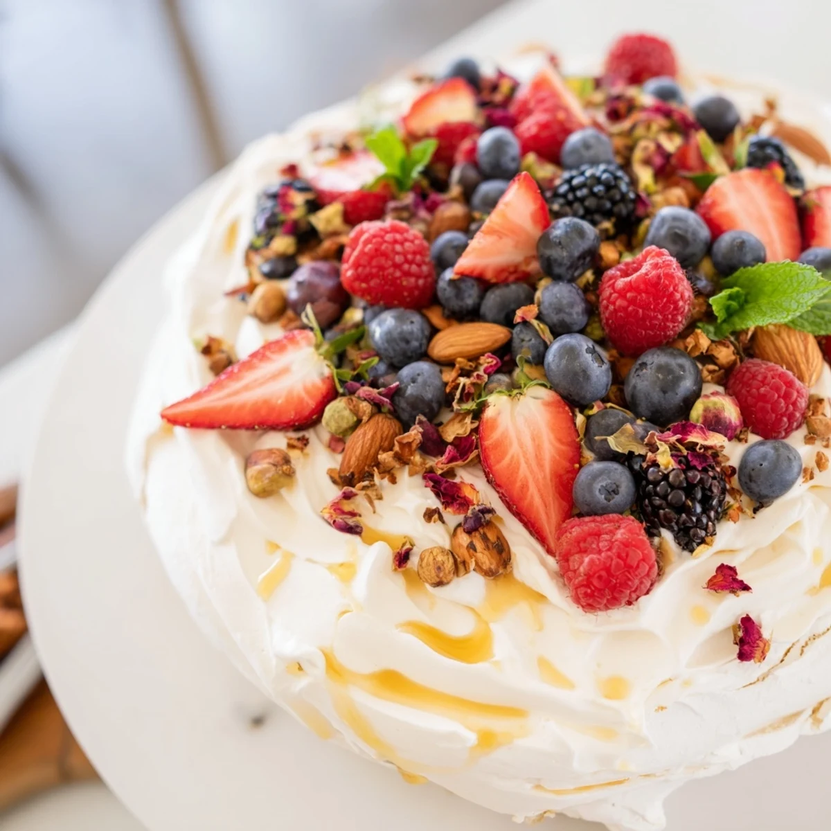 Delicious butter board dessert recipe with fluffy cream cheese and fresh berries.  