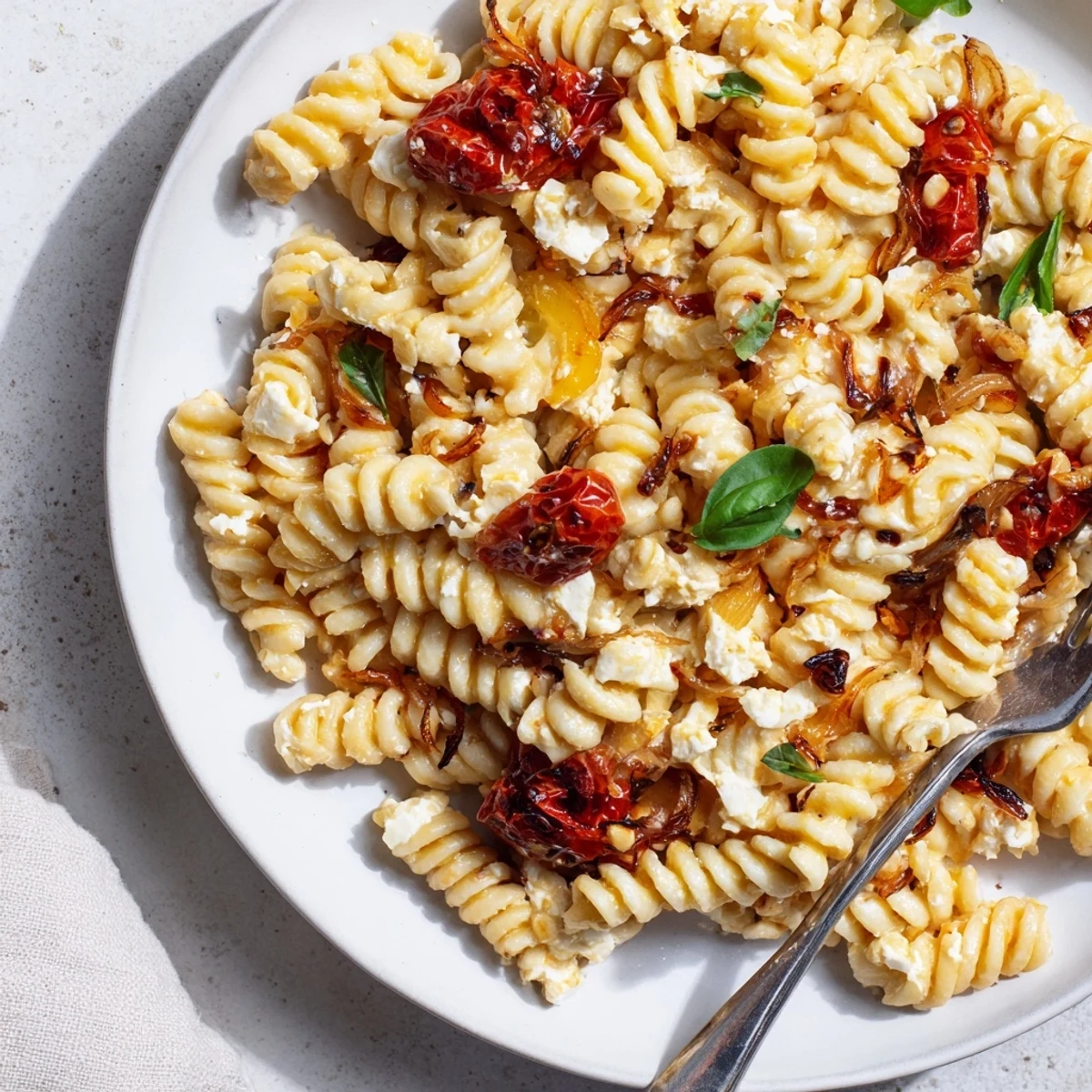 Baked feta pasta 2.0 with rich flavors, perfect for weeknight dining.  