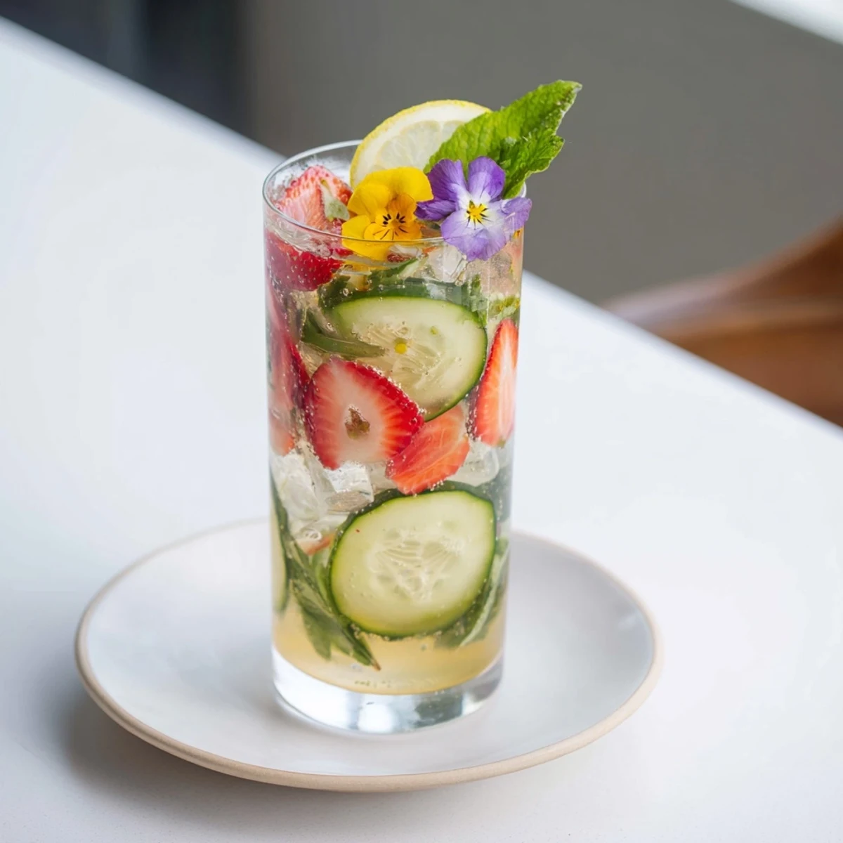 Refreshing water-based mocktails with fresh fruits and mint for a vibrant drink.  