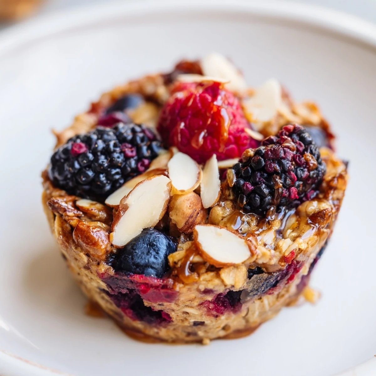 Warm baked oatmeal cups, aromatic with cinnamon; a perfect, healthy snack or breakfast option.