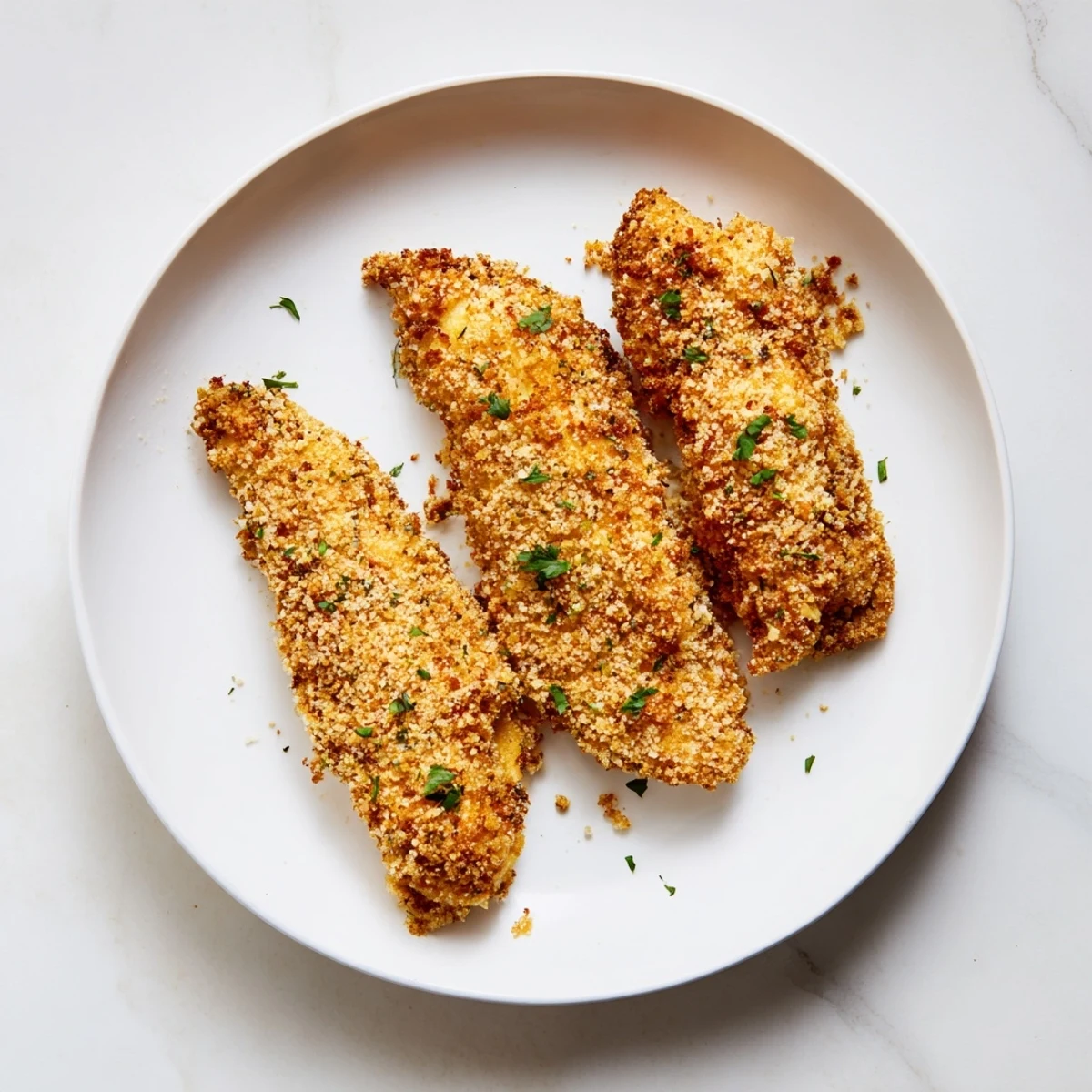 Golden brown air fryer festive chicken tenders, perfect for dipping in cranberry sauce and easy to make.
