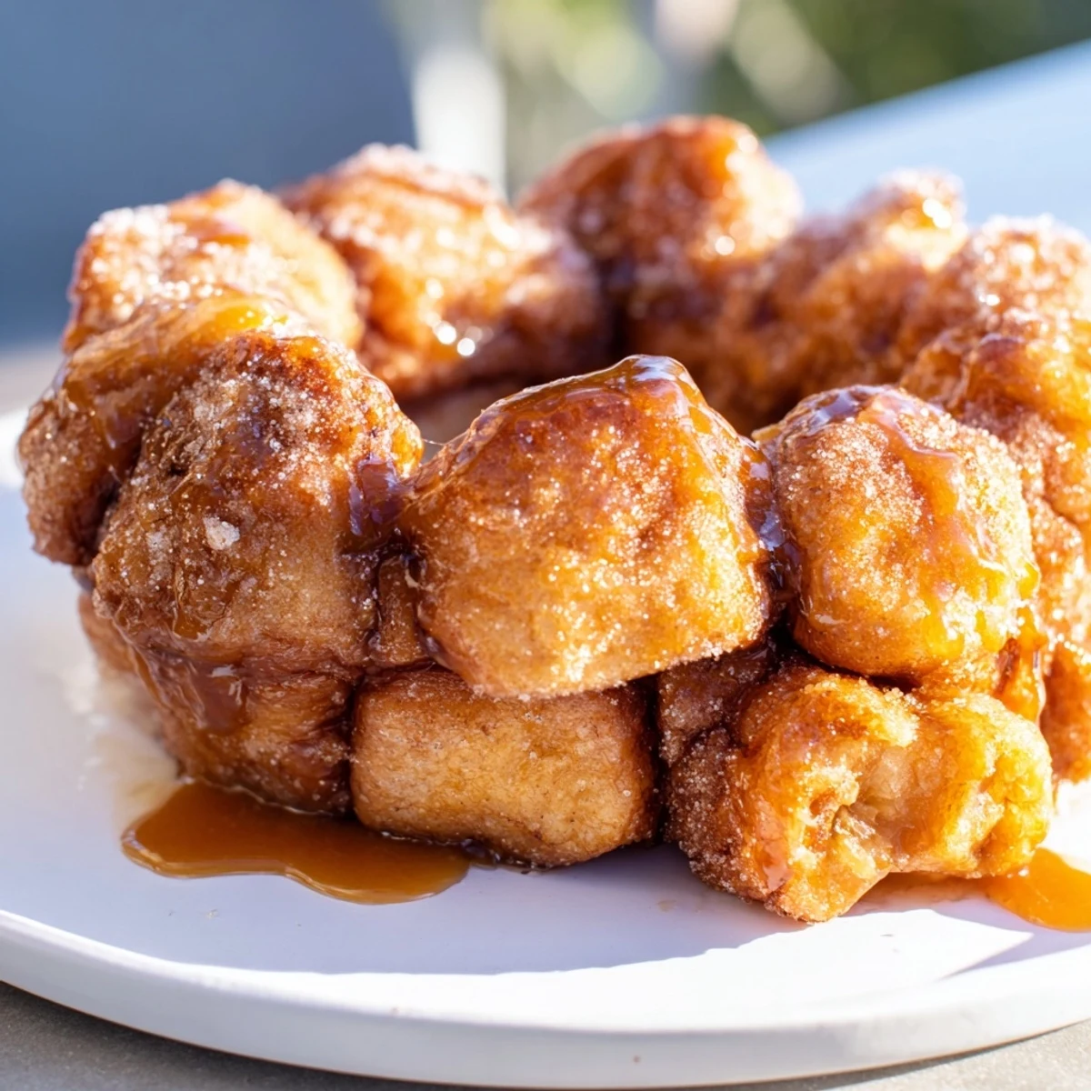Warm, inviting shot of freshly baked Easy Christmas Morning Monkey Bread ready to share with family.