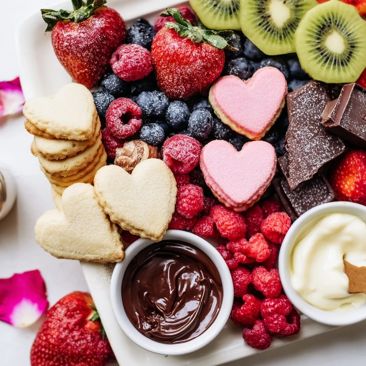 Vibrant Love Letter Dessert Board: A stunning arrangement of treats, fruits, and chocolates, perfect for sharing.