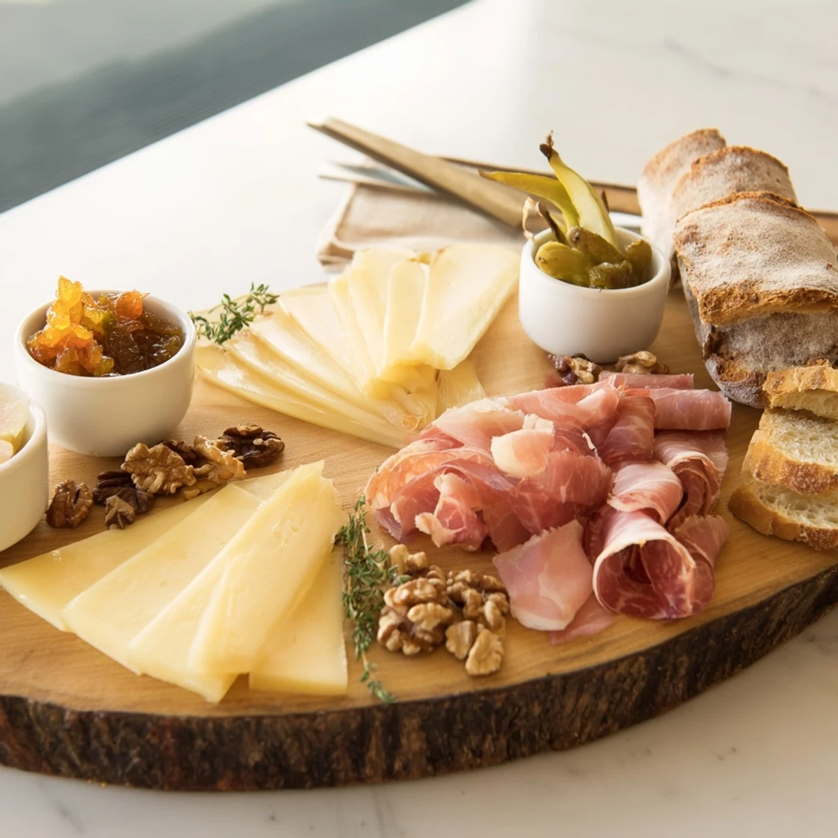 A delicious display of the Winter Mountain Cheese Platter, perfect for a cozy, cold evening gathering.