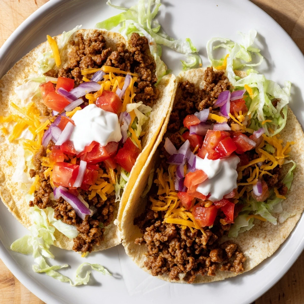 Golden, crispy smash tacos feature perfectly browned beef with melted cheese and fresh toppings.