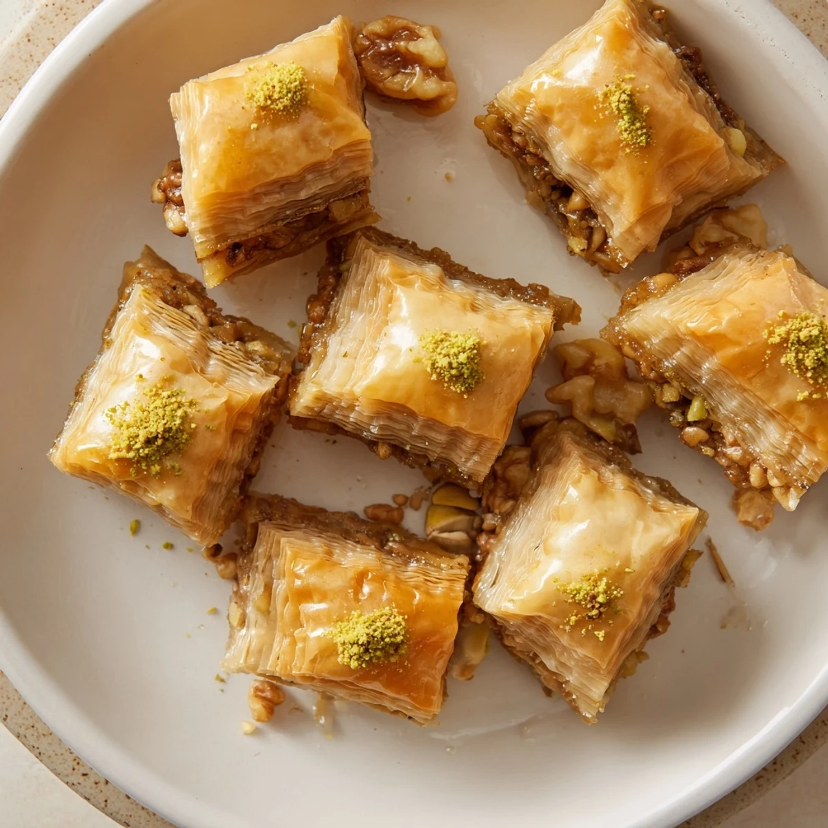 Warm, sweet honey syrup coats layers of flaky phyllo in this homemade Turkish baklava.