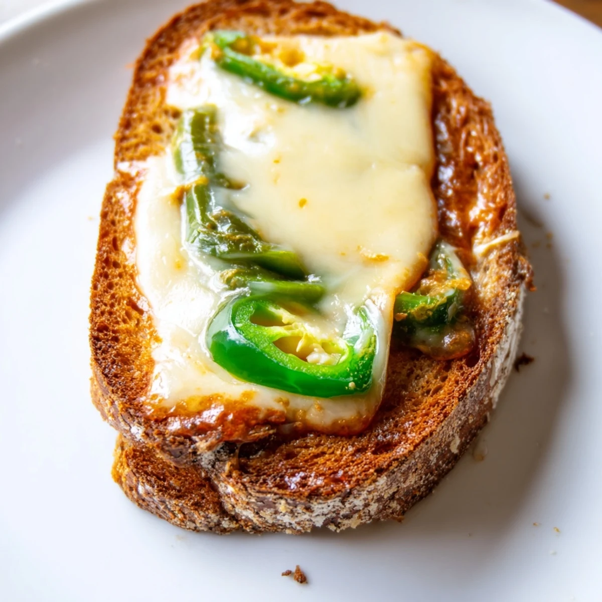 This vegetarian Jalapeño Havarti Grilled Cheese features melted cheese and fresh jalapeño slices between buttery sourdough.  
