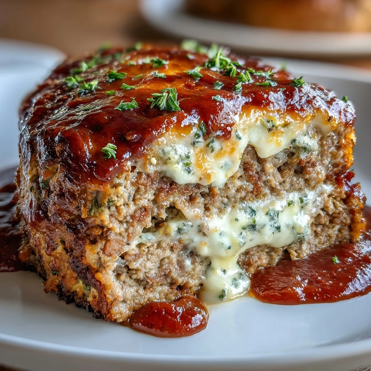 Savory Italian meatloaf baked with marinara sauce and gooey melted mozzarella, perfect for a hearty family dinner.  