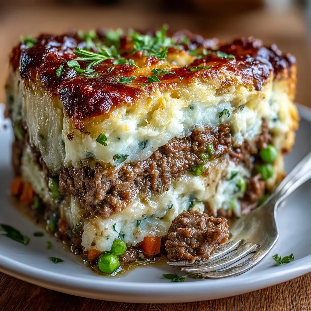 Lighter shepherd's pie with cauliflower mash, featuring tender ground meat, vegetables, and smooth, golden-brown cauliflower topping.