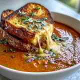 Creamy Tomato Basil, Grilled Croutons