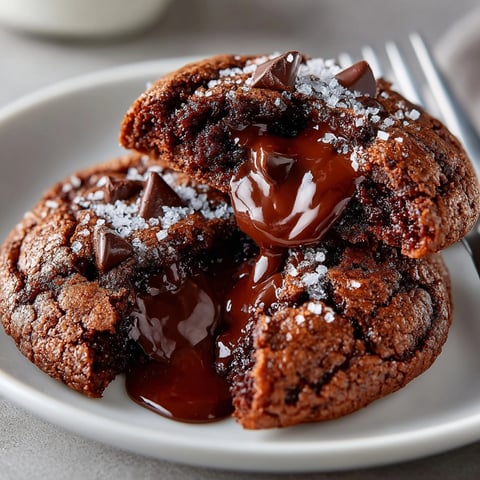 Chocolate Lava Cookies with gooey molten centers and shiny crackly tops, fresh from the oven