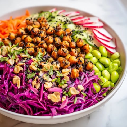 Vibrant ASMR Crunch Snack Bowls overflowing with colorful veggies and crispy toppings.  