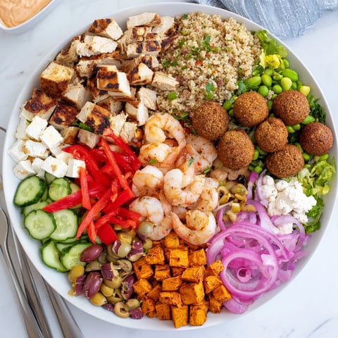 A colorful spread of interactive plated meals: build-your-own boards and bowls delight.  