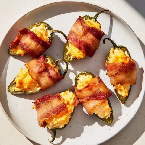 Express Holiday Jalapeño Poppers with crispy bacon and melted cheese, ready to enjoy at your gathering.