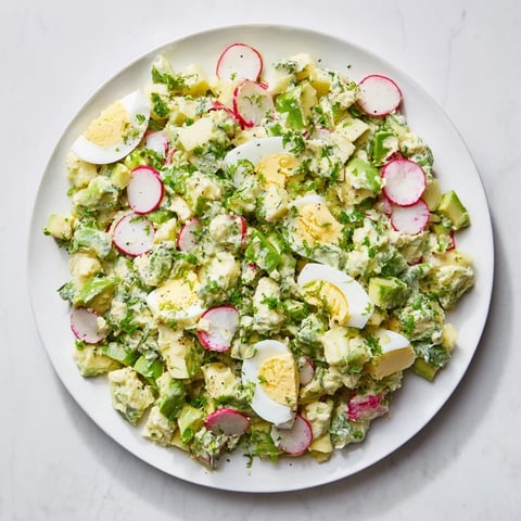 Vibrant Green Goddess Chopped Egg Salad loaded with crunchy vegetables for a fresh, healthy lunch.