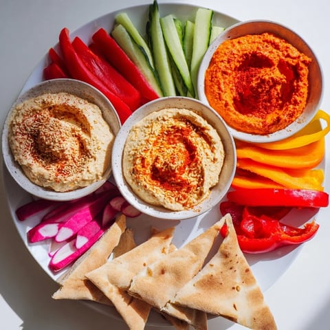 Vibrant The Moroccan Tent appetizer, a party-ready platter with colorful veggies and warm flatbread.