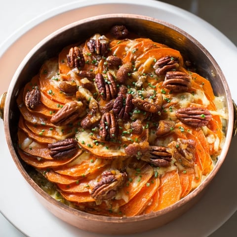 Golden-brown Copper Penny Warmth: Aromatic roasted vegetables and melted cheddar, ready to serve warm.