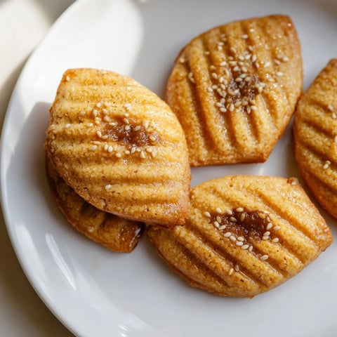 Golden, fried Tunisian Makroudh cookies, showcasing their crispy semolina crust and spiced date filling.