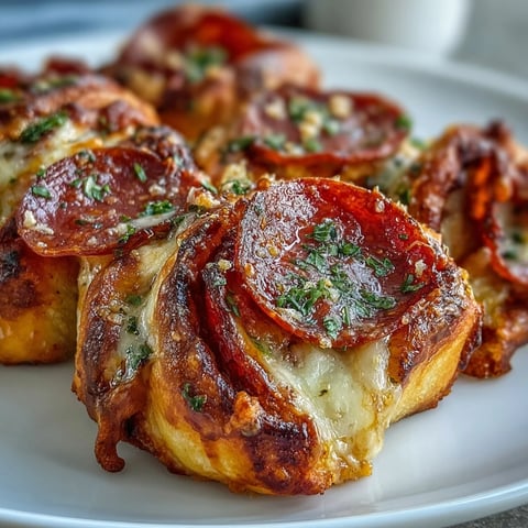 Freshly baked Irresistible High Protein Pepperoni Pizza Rolls on a rustic wooden board, showcasing melted mozzarella and golden-brown crust.