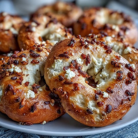 Freshly baked Greek Yogurt Bagels with golden-brown crusts and a chewy interior sit on a cooling rack.
