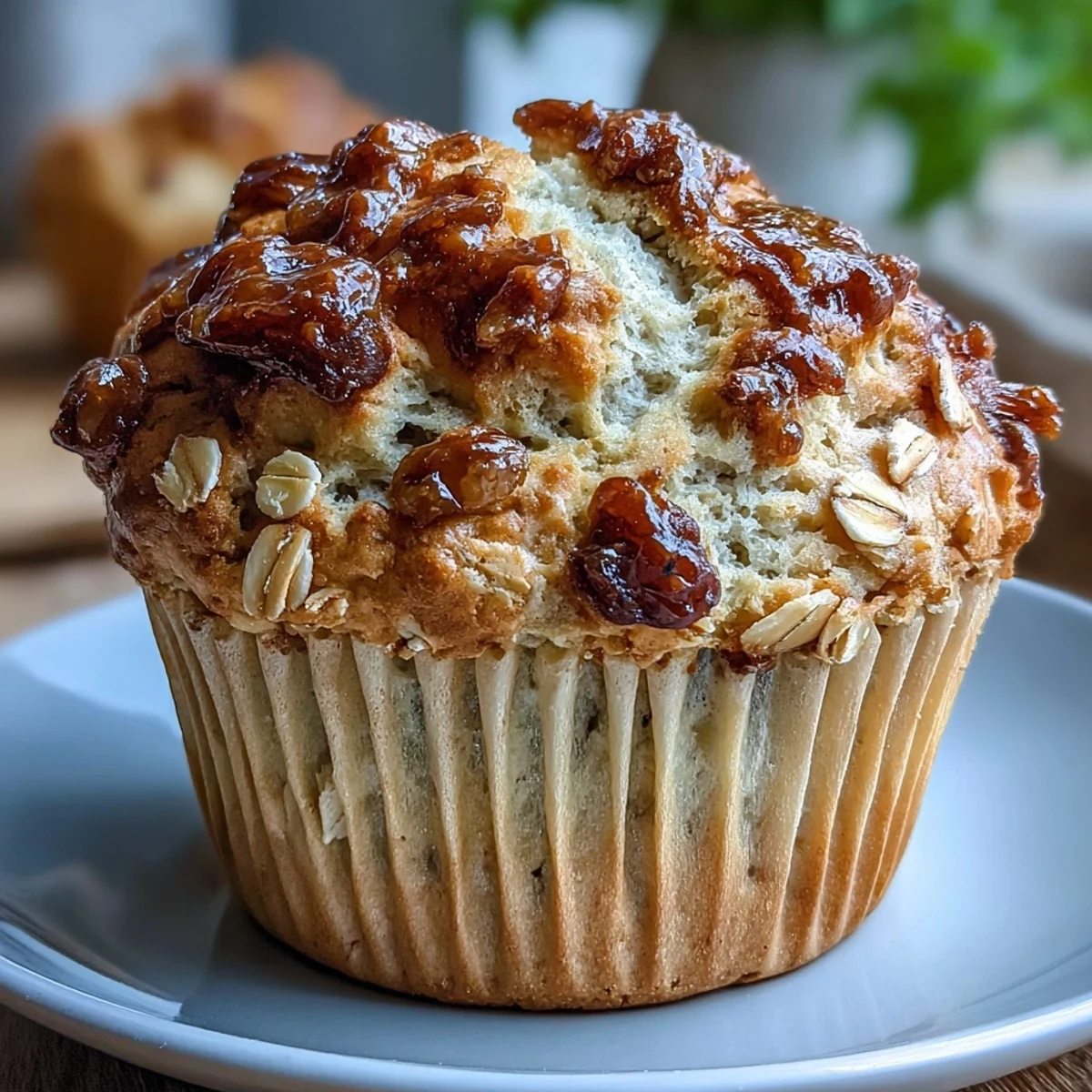 Wholesome Irish soda bread muffins bursting with sweet raisins and hearty oats, golden and tender from the oven.