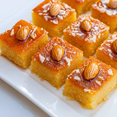 Egyptian Basbousa Coconut Cake