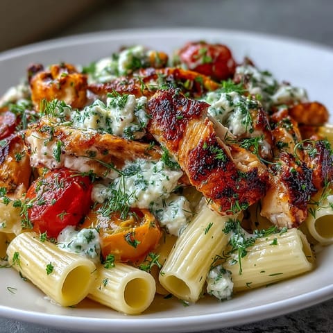 Roasted Garlic Feta Chicken Pasta