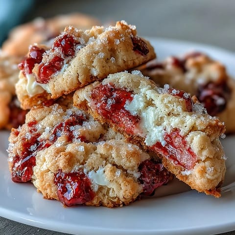 Soft cottage cheese strawberry shortcake cookies with fresh berries, golden edges, and a tender, cake-like crumb.
