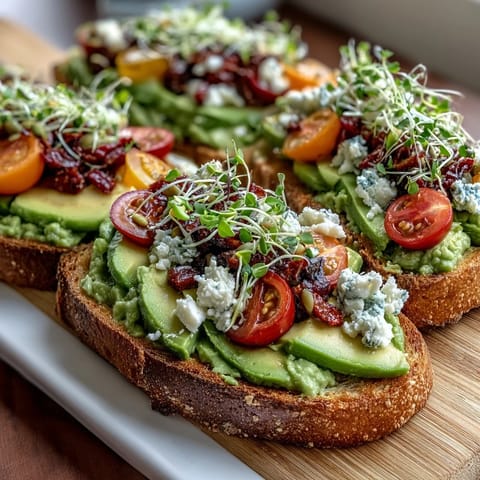 A colorful Spring Brunch Avocado Toast Board with creamy avocado spread and fresh seasonal toppings.  