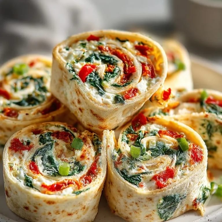 Making vibrant Ricotta Spinach Pinwheel Wraps: A colorful, easy, no-cook appetizer idea.