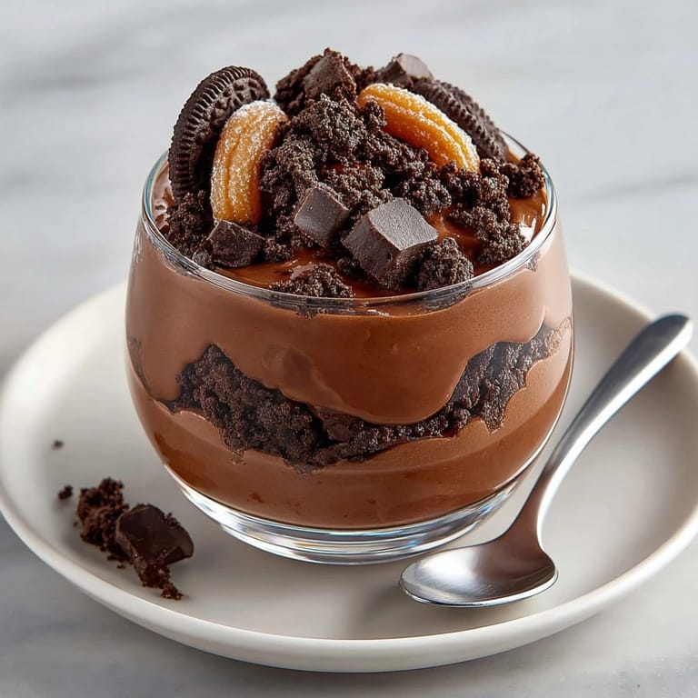 Homemade Midnight Chocolate Dirt Pudding: creamy, chocolatey indulgence with crushed cookies and gummy worms.