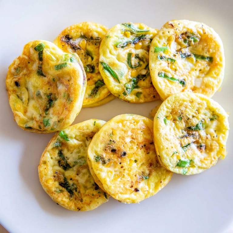 Easy oven-baked Garlic Scallion Pancake Frittatas recipe—savory flavors of scallions and garlic.