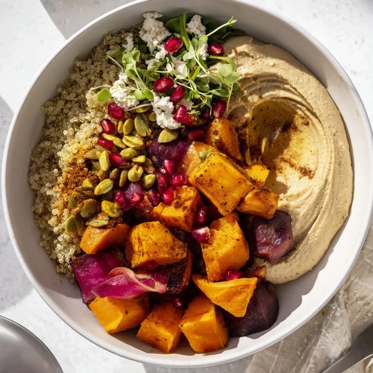 Delicious spiced winter bowls featuring seasonal vegetables, warm spices, and colorful toppings.