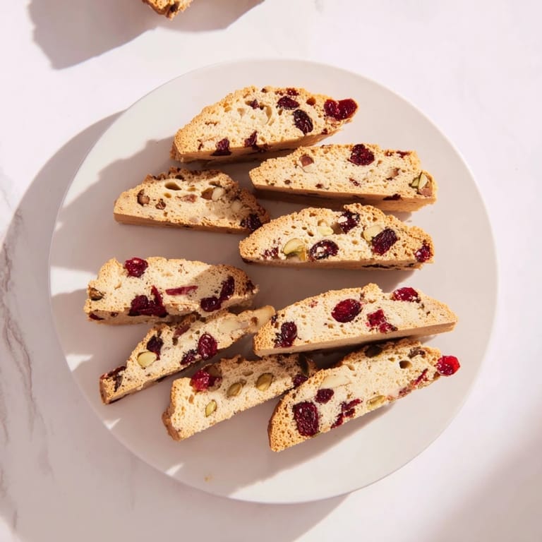 Stacked White Chocolate Cranberry Pistachio Biscotti, drizzled with melted white chocolate, a delicious dessert treat.