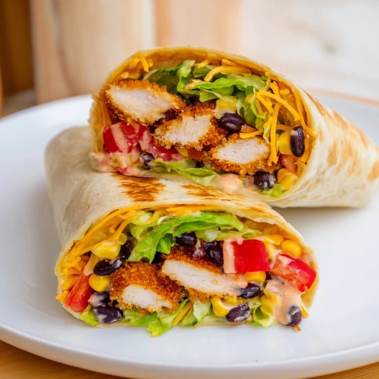 These Southwest Chicken Wraps look satisfying, piled high with chicken and creamy dressing, perfect for lunch.