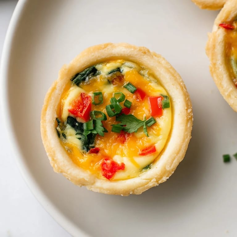 A platter of perfect Easy Festive Mini Quiche Cups, each bite bursting with savory, flavorful goodness for any event.