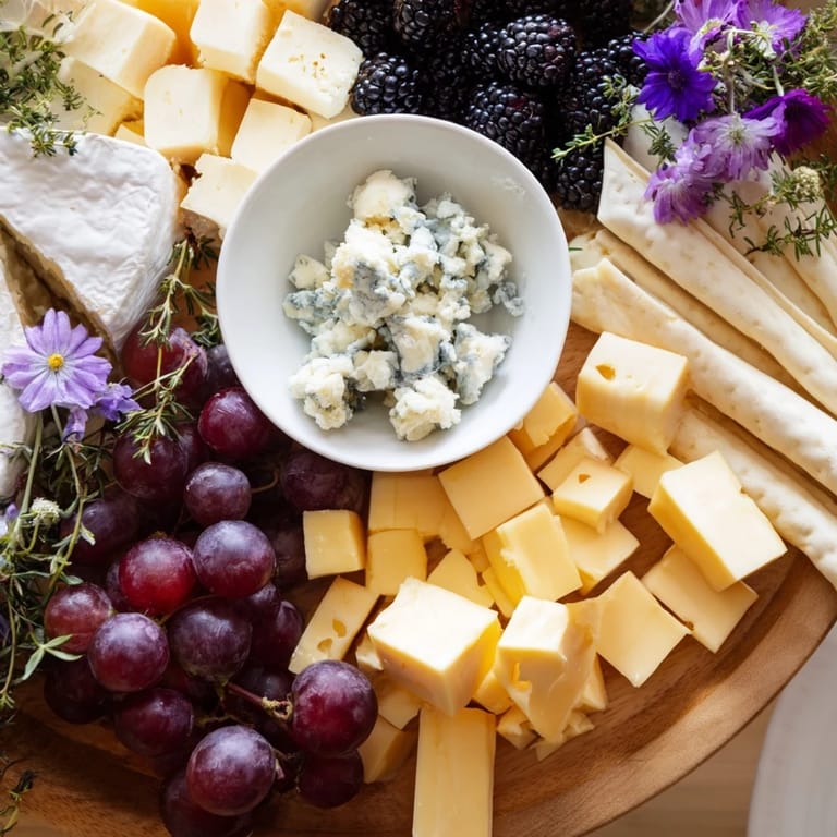 Imagine the Enchanted Forest Grazing Board with vibrant fruits next to creamy cheeses for a perfect snack.