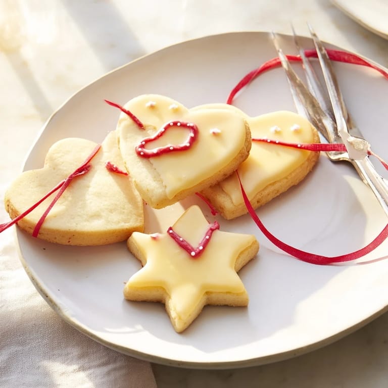 Sweet vanilla-scented Mignonneries Coeurs et Étoiles Rubans, a collection of star and heart cookies, ready to be gifted.