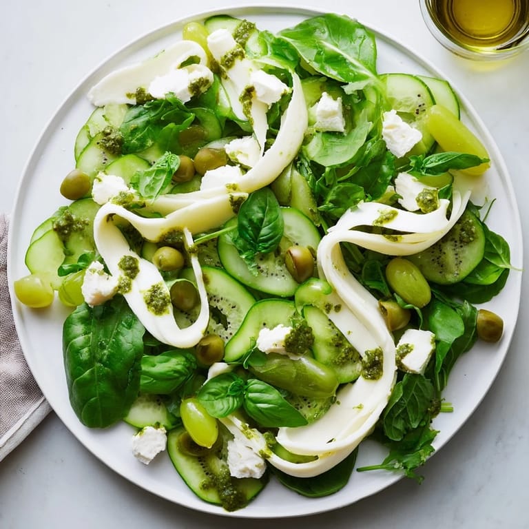 A beautiful Emerald Isle Greenscape salad, bursting with green flavors and creamy textures.