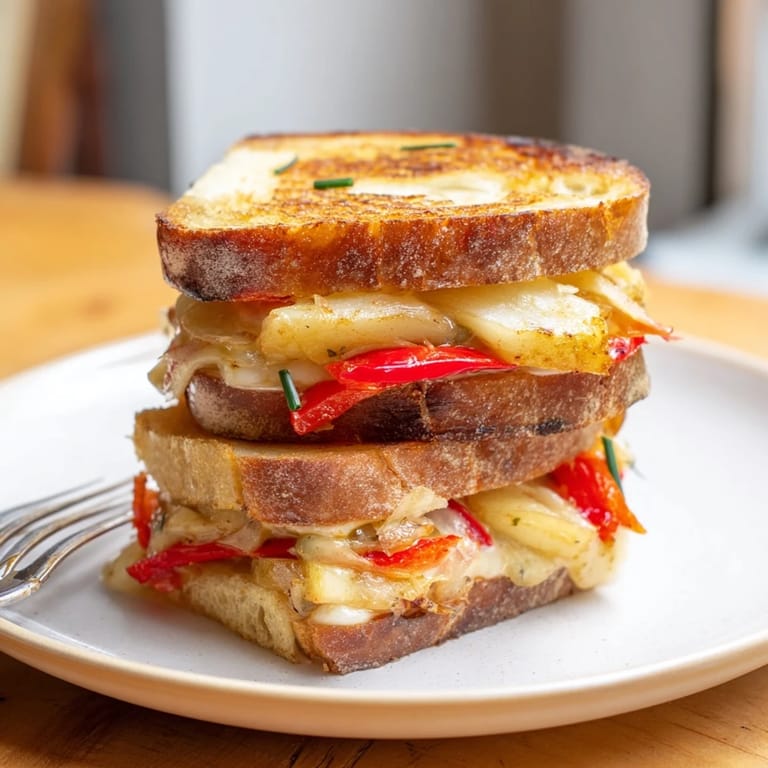 Warm and gooey Brie, Apple & Honey Christmas Candle Grilled Cheese, perfect for a cozy holiday treat!