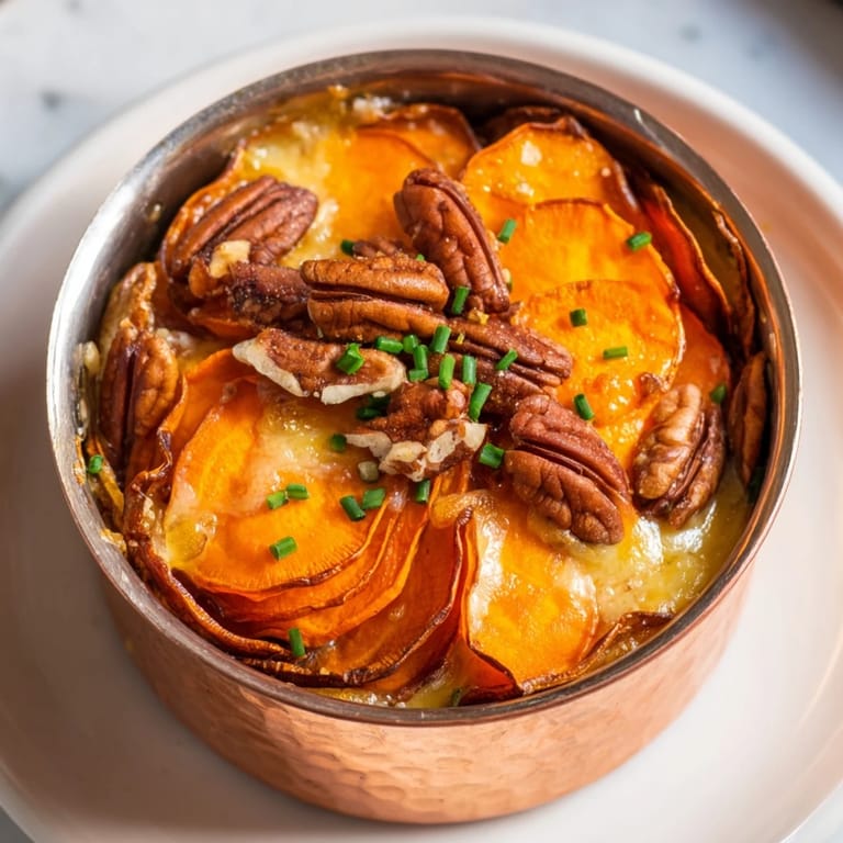 Warm and cheesy Copper Penny Warmth in copper ramekins: The perfect fall side dish with golden hues.