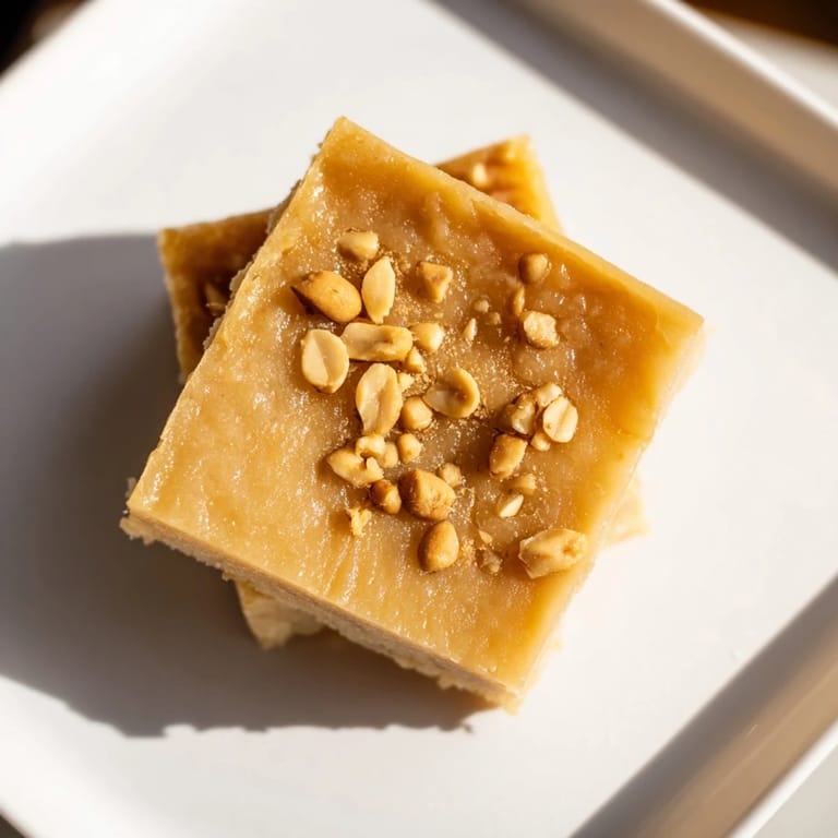 Served chilled & glistening, this Peanut Butter Mochi Cake is a perfect Asian-inspired dessert.