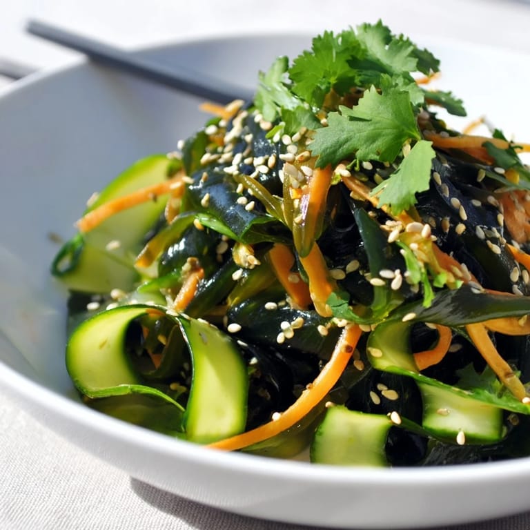 Serve this chilled Seaweed Salad as a light appetizer or side dish, pairing perfectly with green tea or sake for a Japanese-inspired meal.